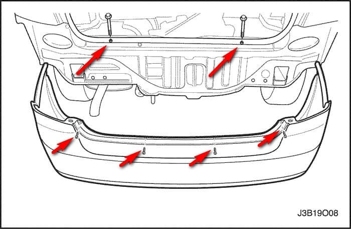 Зняття заднього бампера на Шевроле Лачетті (седан, хетчбек, універсал)